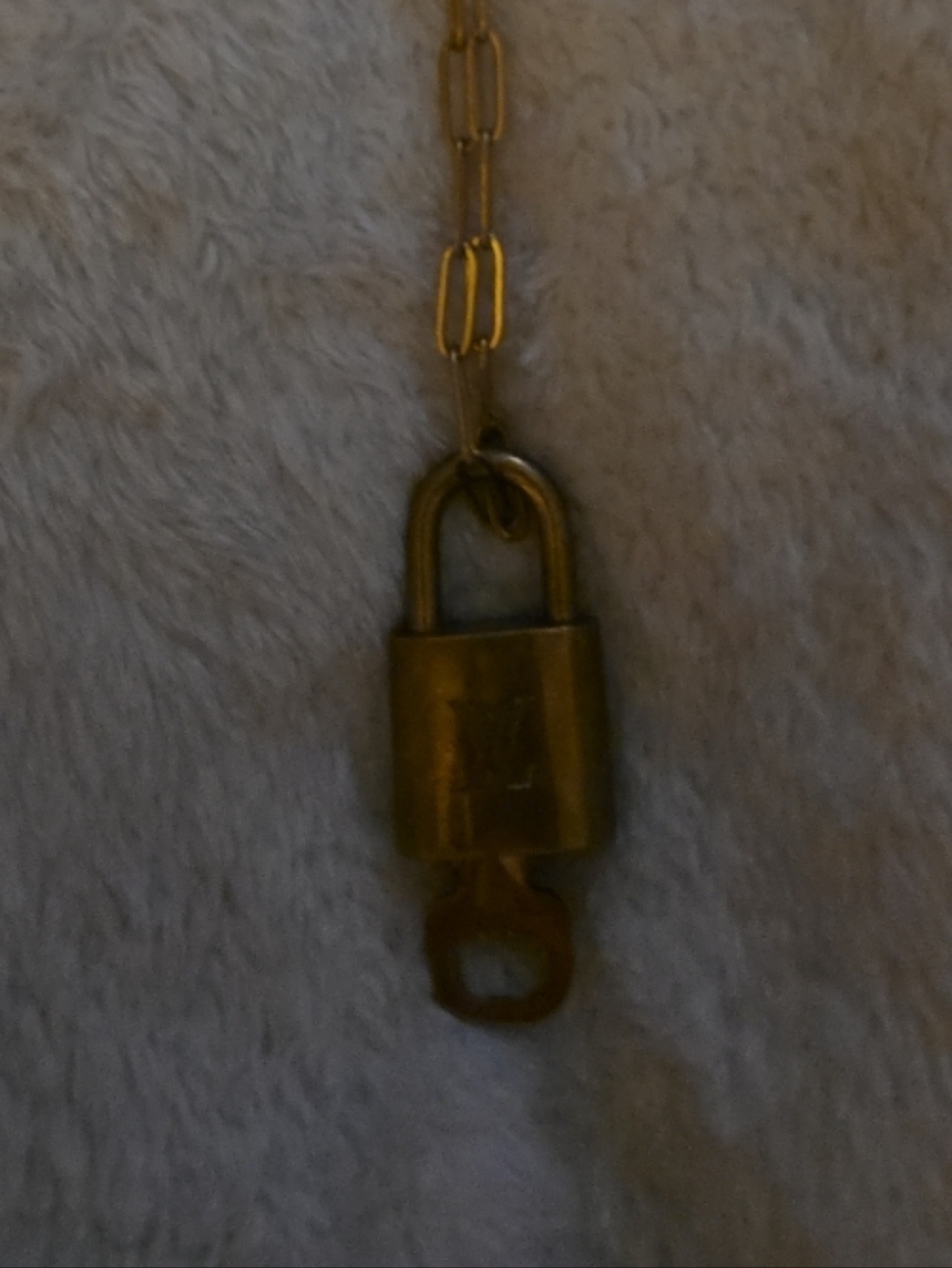 Louis Vuitton Gold-Tone Padlock Pendant Necklace
